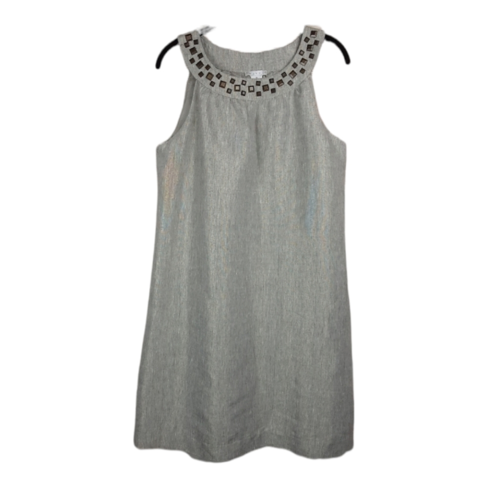 Tweeds  Studded Neckline Linen Blend Dress Size 10 Sleeveless Party Formal